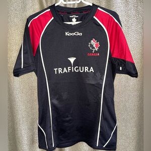 Men's Black and Red Vintage Canadian Rugby Jersey